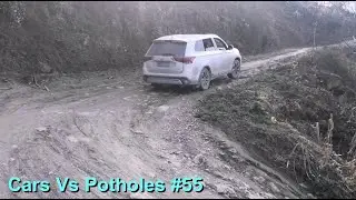 Cars Vs Potholes #55 | Climbing Bumpy And Slippery Road