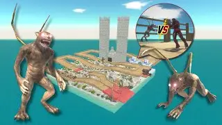 ESCAPE FROM ALIEN WEREWOLF! Crushing Obstacles! - Animal Revolt Battle Simulator