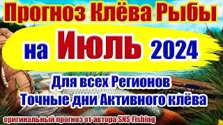 Календарь рыбака на Июль 2024 Прогноз клева рыбы на неделю Календарь клева рыбы