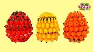 Learn Colours with Play Doh | Learn Names of Fruits and Vegetables with Toy | Kids Learning Videos