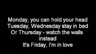 The Cure-Its Friday I'm in Love-Lyrics