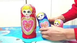 Jeccffes Russian Nesting Dolls Matryoshka Wood Stacking 10 Pieces Handmade Toys for Kids Christmas