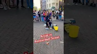 Artist in Amsterdam street #amsterdam #music #artist #shorts #roadshow #travel #viral #champions