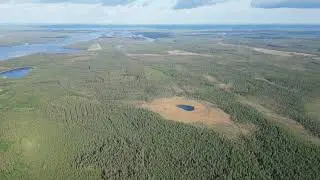 Midsummerday flight overAlavuokki Village and lakeVuokkijärvi, Suomussalmi,Kainuu,Finland 24.6.23 I