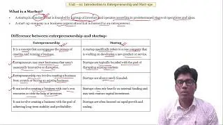 Difference between Entrepreneurship & Startup II Lecture-03 II Unit-01 II Diploma 6th Semester