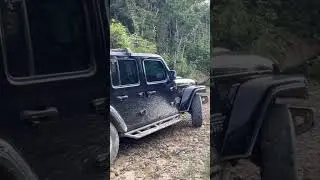 Jeep Wrangler Sahara clean the road for trail with winch