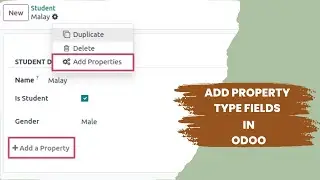 Add Properties in Odoo | Property Fields in Odoo | Custom Properties | odoo18