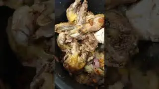 Whole 🐔🍗 chicken/hen or Guinea Fowl  stew with lots of onions.