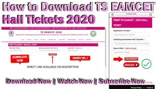 How to Download TS EAMCET - 2020 Hall tickets | Released Now | Available Now | Download Now