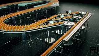 Three wheel final 2 - Conveyor Systems for Beverage Industry - Cinema 4D