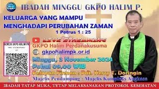 IBADAH MINGGU, Tanggal 3 November 2024 Jam 9:00 - GKPO Halim Perdanakusuma