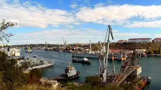 Russia. Crimea. Sevastopol - an emergency !! In the waters of the Sevastopol port.