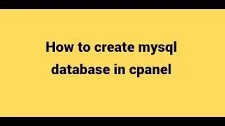 How to create mysql database using cpanel bangla tutorial 2024