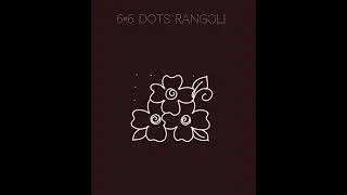 6×6 dots Rangoli | How to draw Flower design #ytshorts #flowerdrawing #dotsrangoli