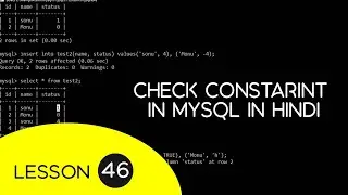 Check Constraint In MySQL in Hindi - 46