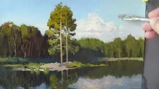 8 невидимых оттенков зелёного. Живопись маслом