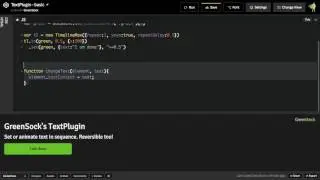 Use GreenSock's TextPlugin to set or animate text
