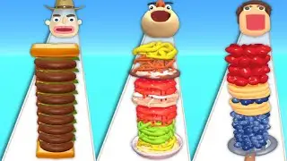 SANDWICH RUNNER vs NOODLE RUN vs PANCAKE RUN - Triple Food Gameplay 2023