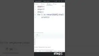 for i in range python start stop step
