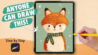 Anyone Can Draw This FOX in Procreate! EASY Procreate drawing tutorial for beginners