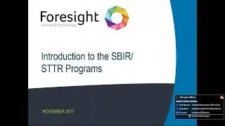 Overview of SBIR/STTR Programs- Webinar