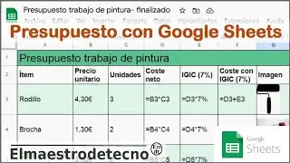 How to create a budget using Google Sheets. Table with formulas.