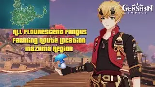 【GUIDE】 All Flourescent Fungus Farming Route Location Inazuma Region | Genshin Impact