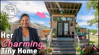 She moved into a girlie tiny home next door to her boyfriend
