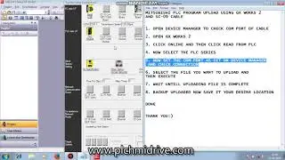Mitsubishi plc program upload via gx works 2 and sc-09