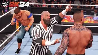 WWE 2K24 Triple H (Special Guest Referee) attacked Randy Orton during match aginst John Cena