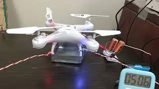 Supercapacitors and a lithium battery to power a drone tied down. 