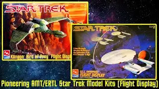 Pioneering AMT/ERTL STAR TREK model Kits with Simulated Flight Display Bases and Stands