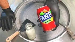 Fanta Ice Cream Rolls | how to make Fanta Strawberry Kiwi Ice Cream - rolled Ice Cream Recipe | ASMR