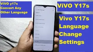 Vivo Y17s Language Change Settings & Default English Language !