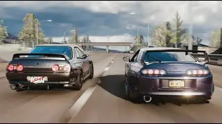 New No Hesi Map - Supra VS GTR - R32 - Crazy Highway Battle!