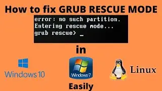 HOW TO FIX GRUB RESCUE MODE NO SUCH PARTITION QUICKLY || RESCUE MODE || WINDOWS SYSTEMS