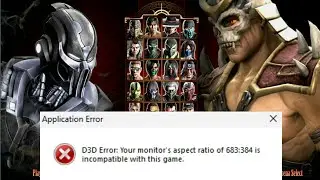 D3D Error: Your monitor's aspect ratio of 683:384 is incompatible with this game.