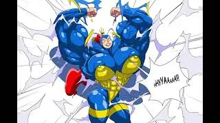 Female muscle cartoon comic Princess What's Her Name growth muscle by wearing Jim's suit