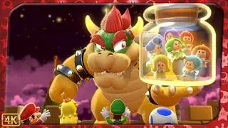 Super Mario 3D World for Switch ⁴ᴷ World Bowser 100% (All Green Stars & Stamps) 4-Player