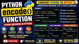 Python encode() Function | String Encoding in Python | UTF-8, ASCII & Unicode Explained