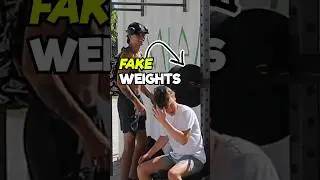 Benching Fake Weights at Muscle Beach Prank!
