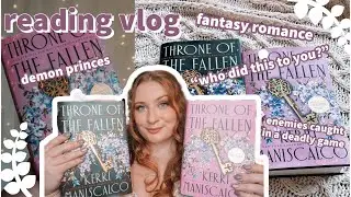 reading a new demon prince fantasy romance! 😈👑| THRONE OF THE FALLEN READING VLOG