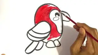 Çocuklar ve Yeni Yürümeye Başlayan bebekler İçin Çizim, Boyama ve Renklendirme  KUŞ nasıl çizilir.