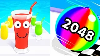 Satisfying All Levels Gameplay 2024 / Juice Run vs Ball Run Merge 2048