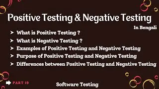 QA manual testing tutorial for beginners | difference between positive testing and negative testing