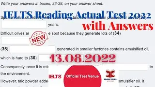 IELTS Reading Actual Test 2023 with Answers | 13.08.2023