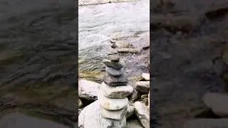 The sound of the fast river. White natural noise