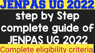 JENPAS UG 2022 | JENPAS UG 2022 APPLY ONLINE ||