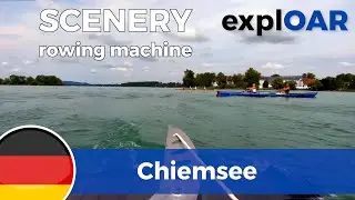 Germany, Chiemsee, Lake Chiem - indoor rowing scenery - Prien to Gstadt