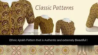 Stunning Ajrakh Cotton Boat Neck Designer Saree Blouses | D3Blouses Collection